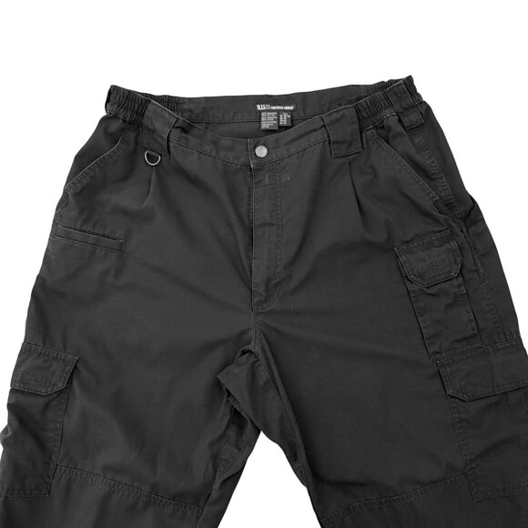 5.11 Tactical Series Mens Black Cargo Pants Size 38 Elastic Waist Utility - Picture 2 of 10